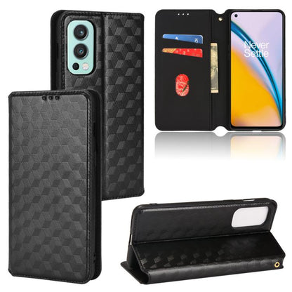 Cubic Grid Texture Flip Leather Phone Case, For OnePlus Nord CE 5G, For OnePlus Nord 2 5G