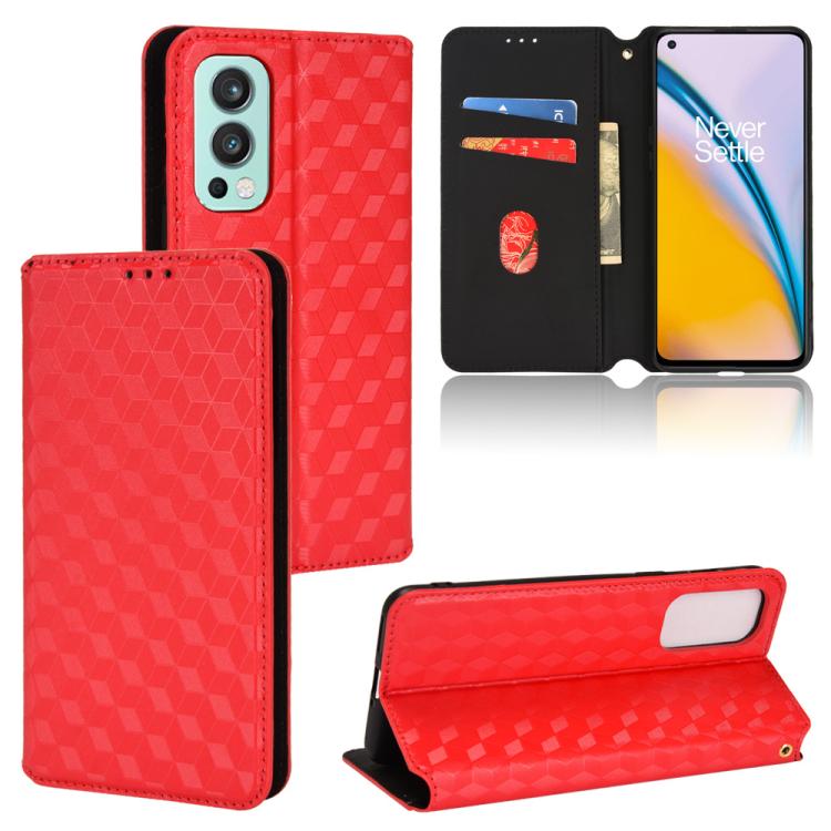 Cubic Grid Texture Flip Leather Phone Case, For OnePlus Nord CE 5G, For OnePlus Nord 2 5G
