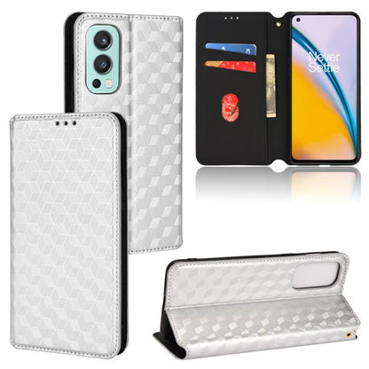 Cubic Grid Texture Flip Leather Phone Case, For OnePlus Nord CE 5G, For OnePlus Nord 2 5G