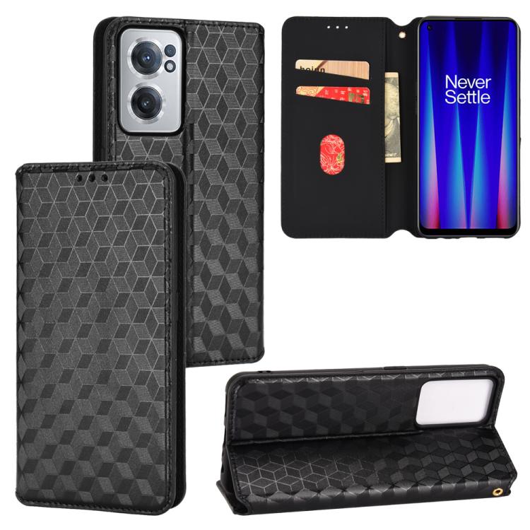 Cubic Grid Texture Flip Leather Phone Case, For OnePlus 11R / OnePlus Ace 2, For OnePlus Nord N300, For OnePlus Nord CE 2 Lite 5G, For OnePlus Nord CE 2 5G