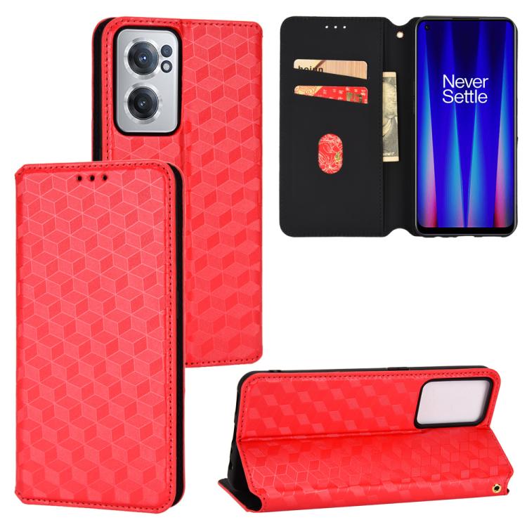 Cubic Grid Texture Flip Leather Phone Case, For OnePlus 11R / OnePlus Ace 2, For OnePlus Nord N300, For OnePlus Nord CE 2 Lite 5G, For OnePlus Nord CE 2 5G