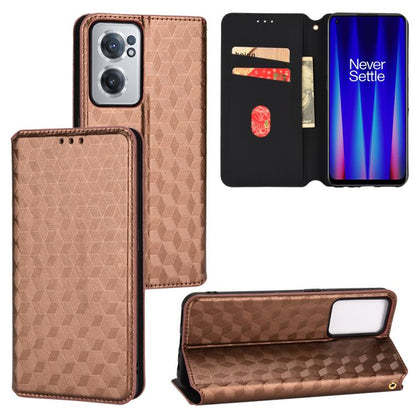 Cubic Grid Texture Flip Leather Phone Case, For OnePlus 11R / OnePlus Ace 2, For OnePlus Nord N300, For OnePlus Nord CE 2 Lite 5G, For OnePlus Nord CE 2 5G