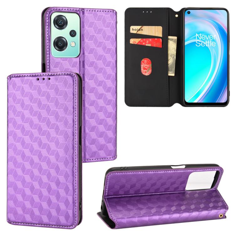 Cubic Grid Texture Flip Leather Phone Case, For OnePlus 11R / OnePlus Ace 2, For OnePlus Nord N300, For OnePlus Nord CE 2 Lite 5G, For OnePlus Nord CE 2 5G