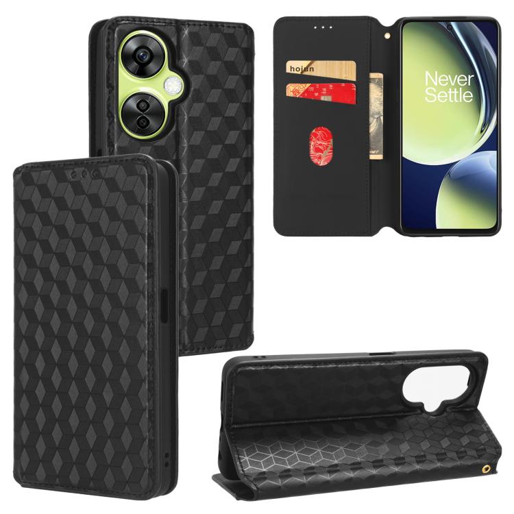 Cubic Grid Texture Flip Leather Phone Case, For OnePlus Ace 2 Pro, For OnePlus Nord CE3, For OnePlus Nord CE 3 Lite / Nord N30, For OnePlus Ace 2V / Nord 3