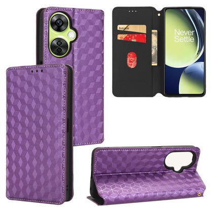 Cubic Grid Texture Flip Leather Phone Case, For OnePlus Ace 2 Pro, For OnePlus Nord CE3, For OnePlus Nord CE 3 Lite / Nord N30, For OnePlus Ace 2V / Nord 3
