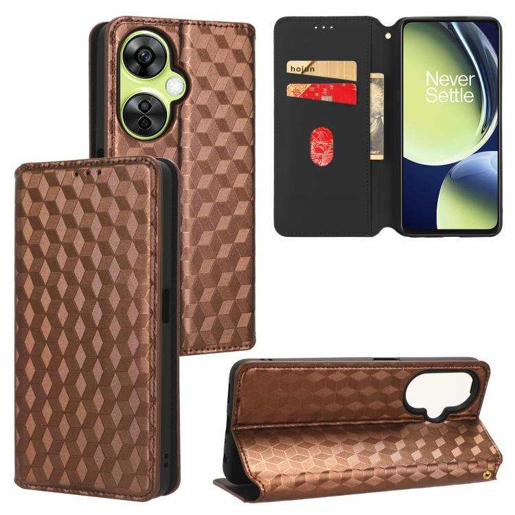 Cubic Grid Texture Flip Leather Phone Case, For OnePlus Ace 2 Pro, For OnePlus Nord CE3, For OnePlus Nord CE 3 Lite / Nord N30, For OnePlus Ace 2V / Nord 3