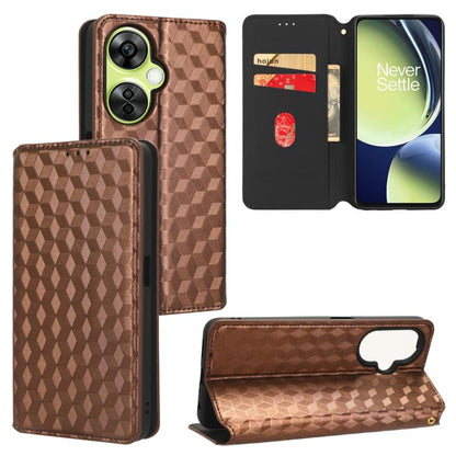 Cubic Grid Texture Flip Leather Phone Case, For OnePlus Ace 2 Pro, For OnePlus Nord CE3, For OnePlus Nord CE 3 Lite / Nord N30, For OnePlus Ace 2V / Nord 3