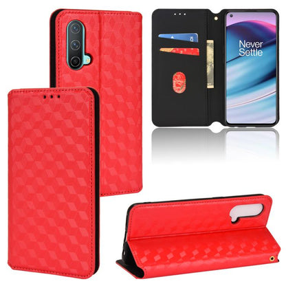 Cubic Grid Texture Flip Leather Phone Case, For OnePlus Nord CE 5G, For OnePlus Nord 2 5G