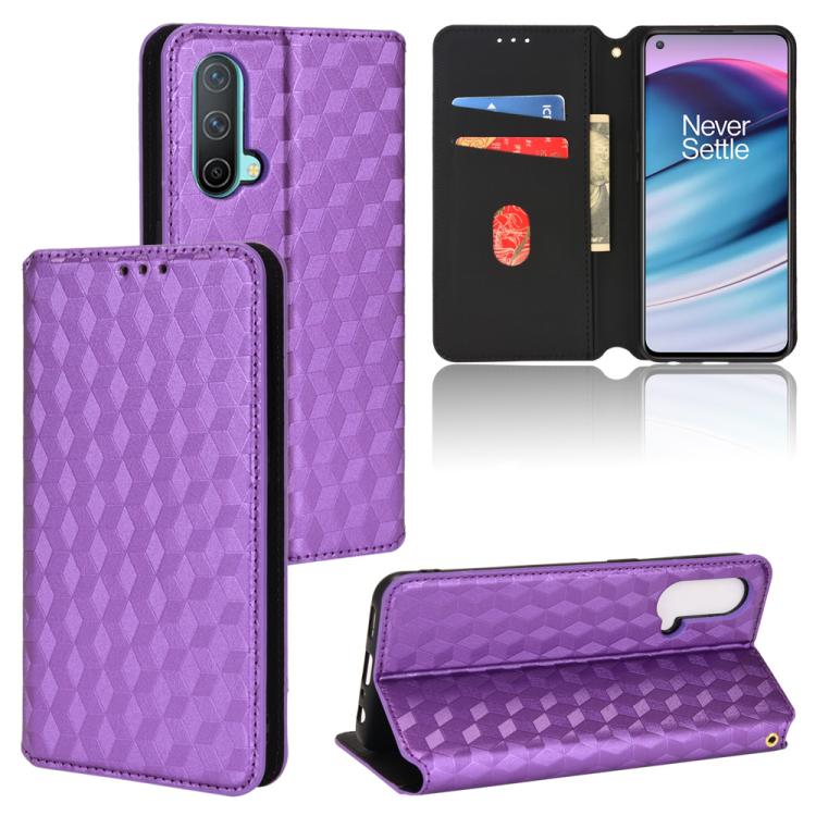 Cubic Grid Texture Flip Leather Phone Case, For OnePlus Nord CE 5G, For OnePlus Nord 2 5G