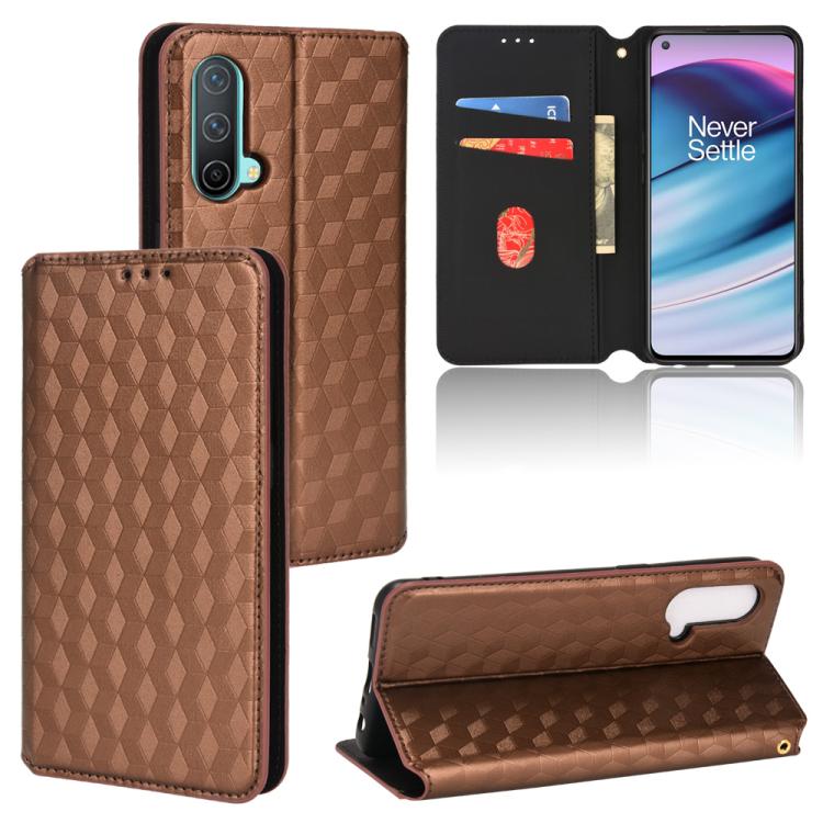 Cubic Grid Texture Flip Leather Phone Case, For OnePlus Nord CE 5G, For OnePlus Nord 2 5G