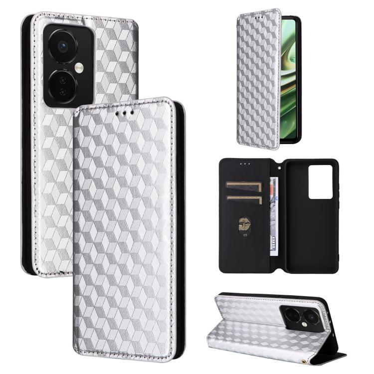 Cubic Grid Texture Flip Leather Phone Case, For OnePlus Ace 2 Pro, For OnePlus Nord CE3, For OnePlus Nord CE 3 Lite / Nord N30, For OnePlus Ace 2V / Nord 3