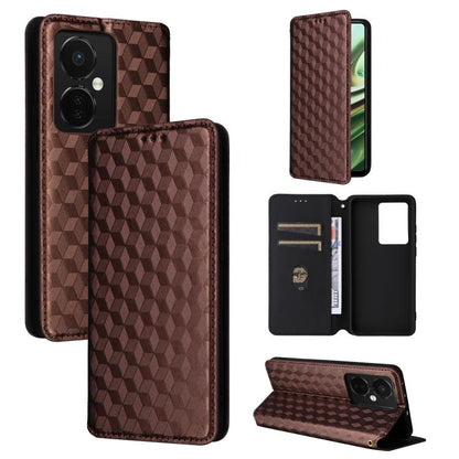 Cubic Grid Texture Flip Leather Phone Case, For OnePlus Ace 2 Pro, For OnePlus Nord CE3, For OnePlus Nord CE 3 Lite / Nord N30, For OnePlus Ace 2V / Nord 3