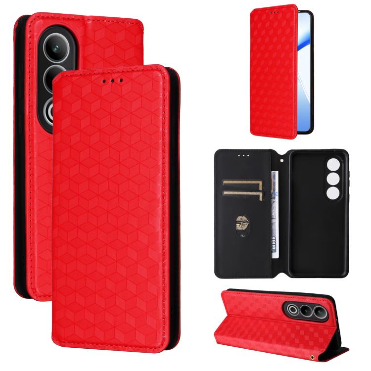 Cubic Grid Texture Flip Leather Phone Case, For OnePlus Ace 3V, For OnePlus Nord CE4, For OnePlus 12R / Ace 3, For OnePlus 12