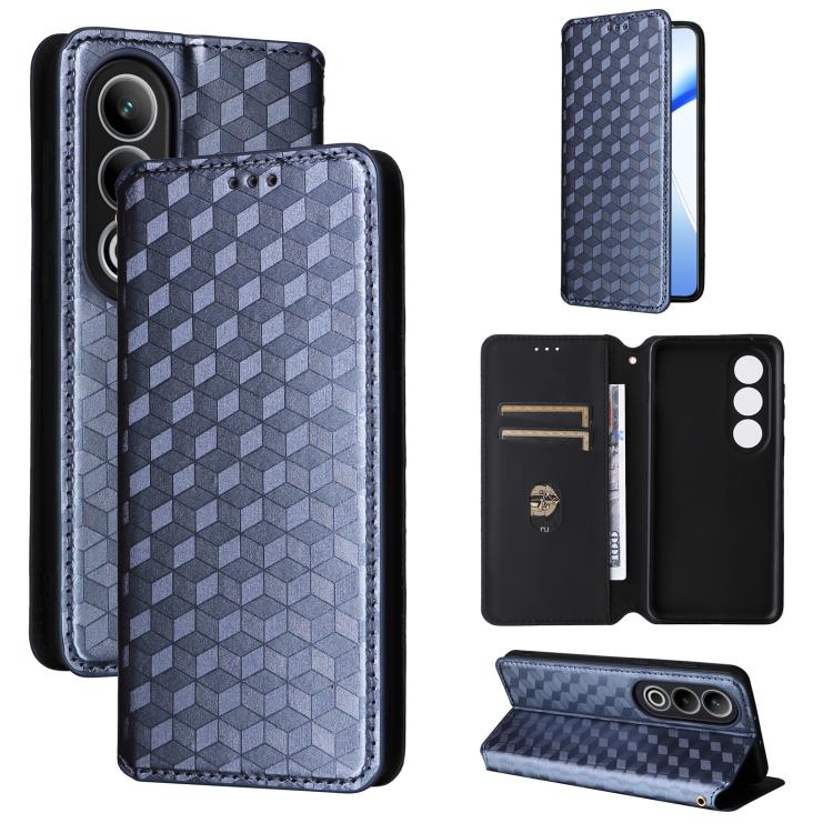 Cubic Grid Texture Flip Leather Phone Case, For OnePlus Ace 3V, For OnePlus Nord CE4, For OnePlus 12R / Ace 3, For OnePlus 12