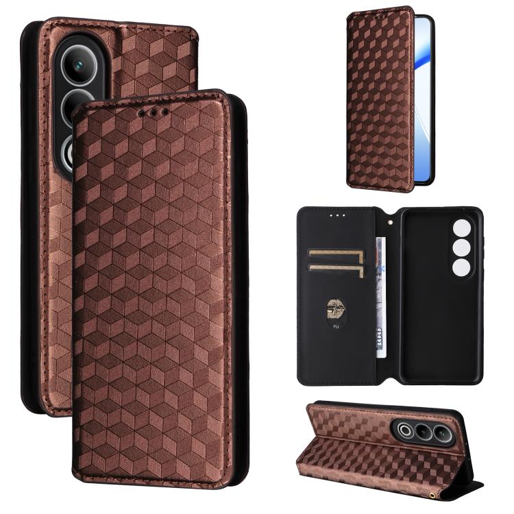 Cubic Grid Texture Flip Leather Phone Case, For OnePlus Ace 3V, For OnePlus Nord CE4, For OnePlus 12R / Ace 3, For OnePlus 12