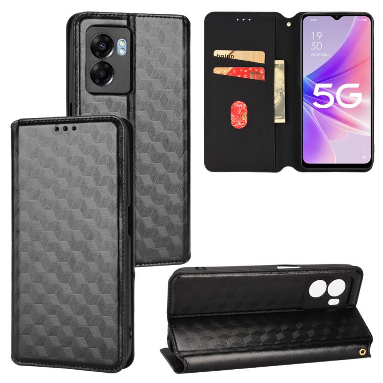 Cubic Grid Texture Flip Leather Phone Case, For OnePlus 11R / OnePlus Ace 2, For OnePlus Nord N300, For OnePlus Nord CE 2 Lite 5G, For OnePlus Nord CE 2 5G
