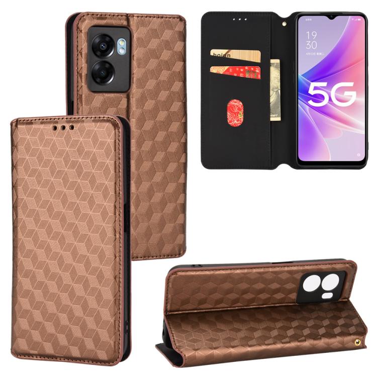 Cubic Grid Texture Flip Leather Phone Case, For OnePlus 11R / OnePlus Ace 2, For OnePlus Nord N300, For OnePlus Nord CE 2 Lite 5G, For OnePlus Nord CE 2 5G