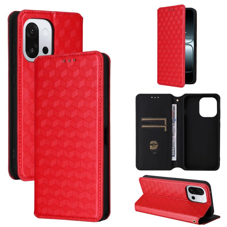 Cubic Grid Texture Flip Leather Phone Case, For OnePlus Nord 5 / OnePlus Ace 5 Ultra, For OnePlus Nord CE5 / Ace 5 Racing, For OnePlus 13T, For OnePlus 13R / Ace 5 / Ace 5 Pro