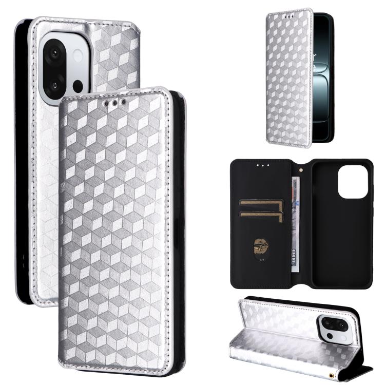 Cubic Grid Texture Flip Leather Phone Case, For OnePlus Nord 5 / OnePlus Ace 5 Ultra, For OnePlus Nord CE5 / Ace 5 Racing, For OnePlus 13T, For OnePlus 13R / Ace 5 / Ace 5 Pro