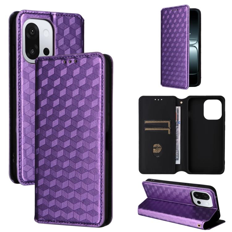 Cubic Grid Texture Flip Leather Phone Case, For OnePlus Nord 5 / OnePlus Ace 5 Ultra, For OnePlus Nord CE5 / Ace 5 Racing, For OnePlus 13T, For OnePlus 13R / Ace 5 / Ace 5 Pro