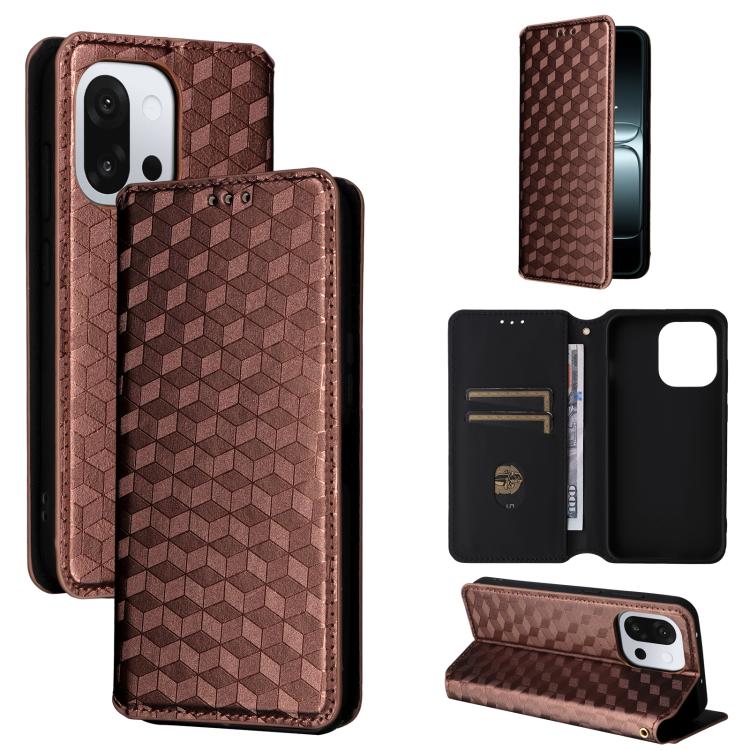 Cubic Grid Texture Flip Leather Phone Case, For OnePlus Nord 5 / OnePlus Ace 5 Ultra, For OnePlus Nord CE5 / Ace 5 Racing, For OnePlus 13T, For OnePlus 13R / Ace 5 / Ace 5 Pro