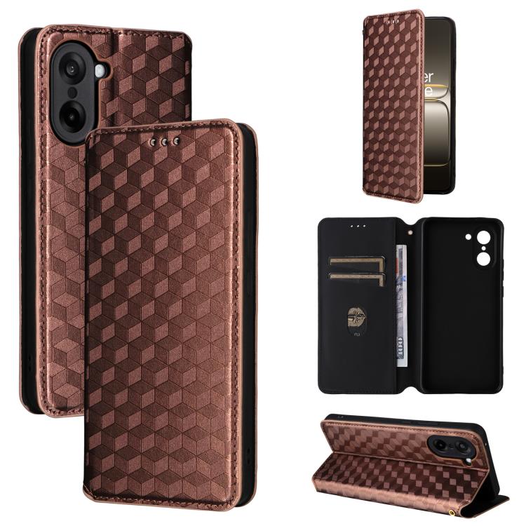 Cubic Grid Texture Flip Leather Phone Case, For OnePlus Nord 5 / OnePlus Ace 5 Ultra, For OnePlus Nord CE5 / Ace 5 Racing, For OnePlus 13T, For OnePlus 13R / Ace 5 / Ace 5 Pro