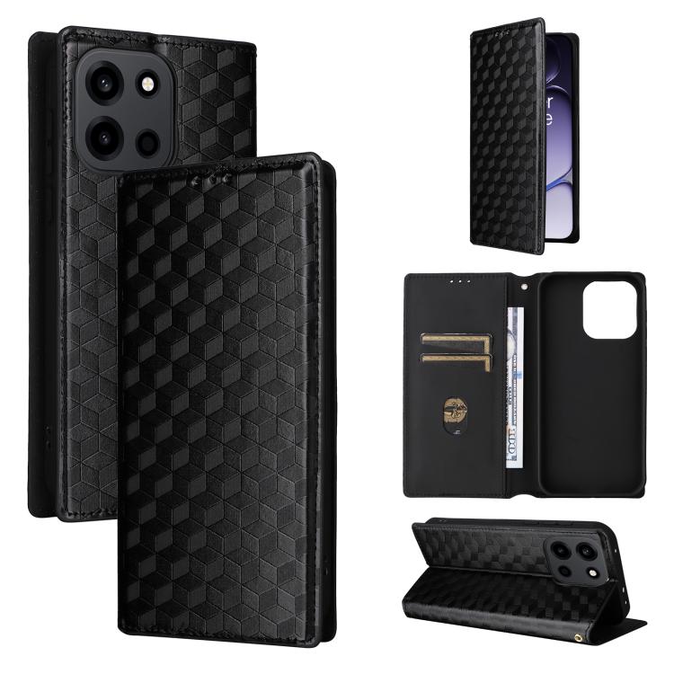 Cubic Grid Texture Flip Leather Phone Case, For OnePlus Turbo 6 / Turbo 6V / Nord 6, For OnePlus 15T 5G, For OnePlus Ace 6 / Ace 6T / 15R, For OnePlus 15