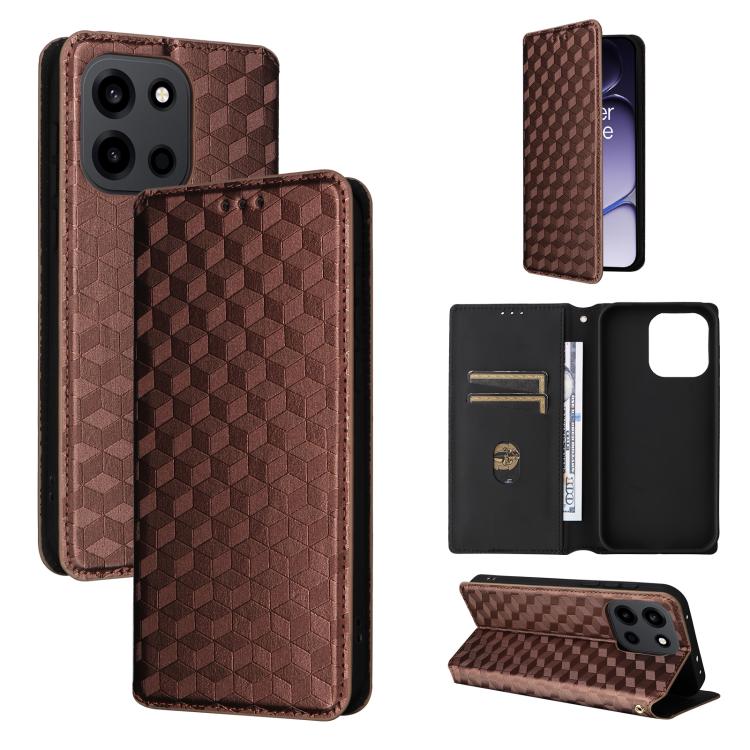Cubic Grid Texture Flip Leather Phone Case, For OnePlus Turbo 6 / Turbo 6V / Nord 6, For OnePlus 15T 5G, For OnePlus Ace 6 / Ace 6T / 15R, For OnePlus 15