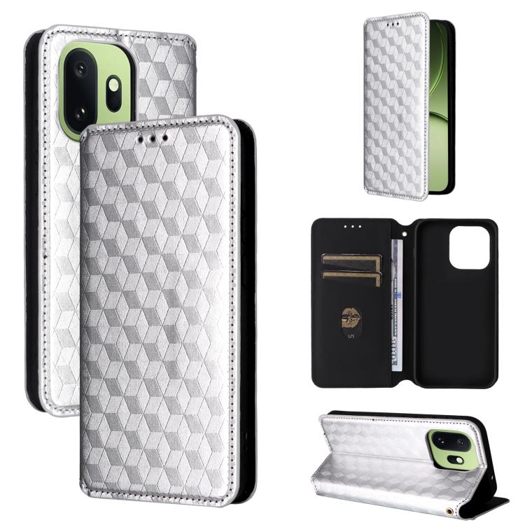 Cubic Grid Texture Flip Leather Phone Case, For OnePlus Turbo 6 / Turbo 6V / Nord 6, For OnePlus 15T 5G, For OnePlus Ace 6 / Ace 6T / 15R, For OnePlus 15