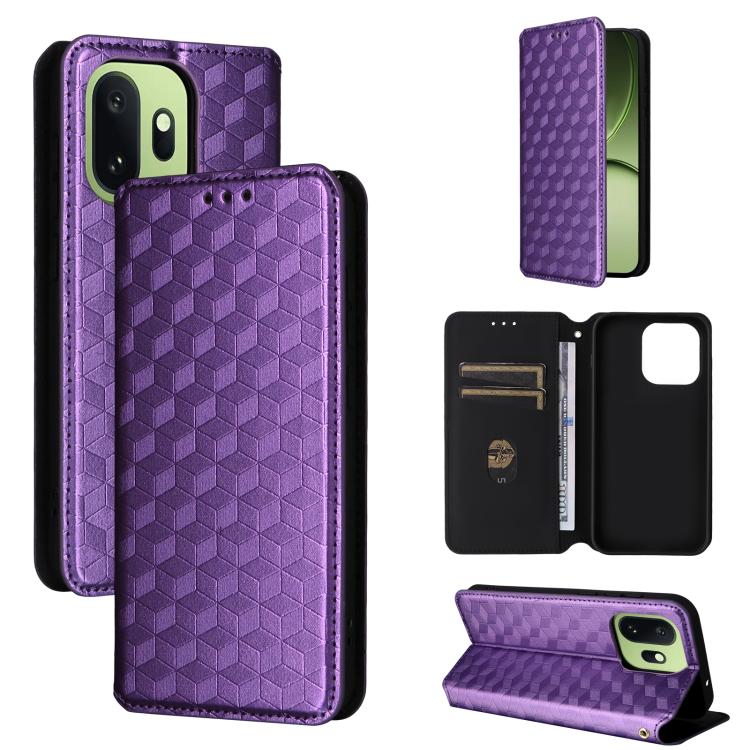 Cubic Grid Texture Flip Leather Phone Case, For OnePlus Turbo 6 / Turbo 6V / Nord 6, For OnePlus 15T 5G, For OnePlus Ace 6 / Ace 6T / 15R, For OnePlus 15