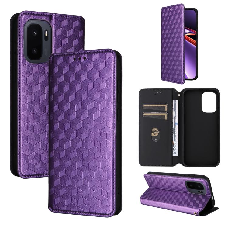Cubic Grid Texture Flip Leather Phone Case, For OnePlus N6 4G, For OnePlus Turbo 6X Pro 5G, For OnePlus Nord CE6 Lite / Turbo 6X, For OnePlus Ace 6 Ultra