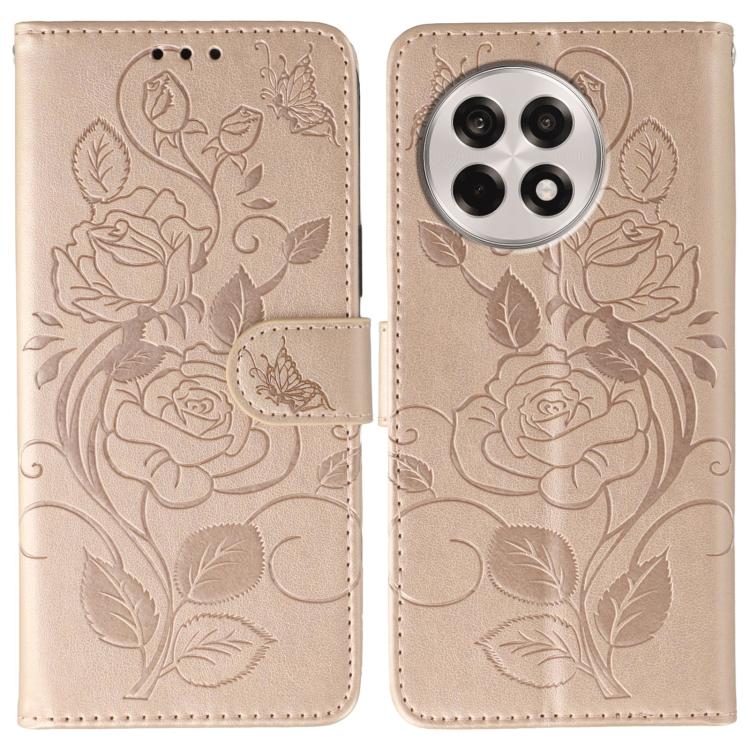 Rose Butterfly Embossed Leather Phone Case, For OnePlus Nord CE5, For OnePlus Ace 5 Pro / Ace 5, For OnePlus 13, For OnePlus Nord 4