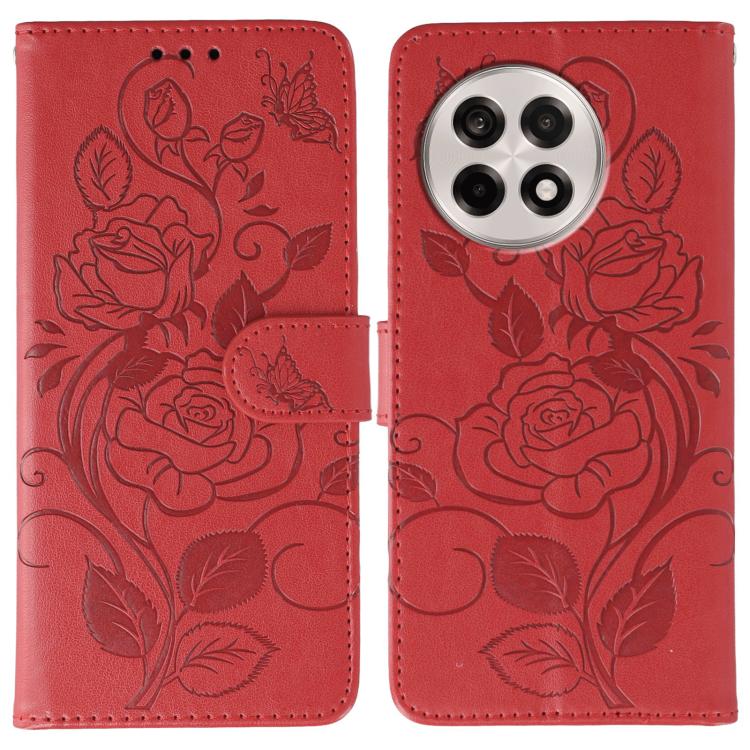 Rose Butterfly Embossed Leather Phone Case, For OnePlus Nord CE5, For OnePlus Ace 5 Pro / Ace 5, For OnePlus 13, For OnePlus Nord 4