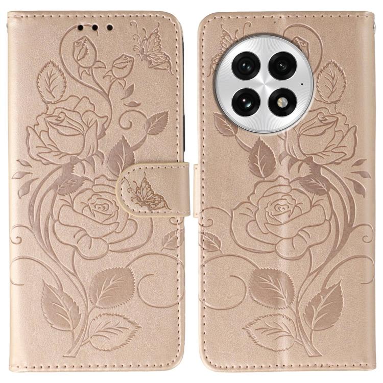 Rose Butterfly Embossed Leather Phone Case, For OnePlus Nord CE5, For OnePlus Ace 5 Pro / Ace 5, For OnePlus 13, For OnePlus Nord 4