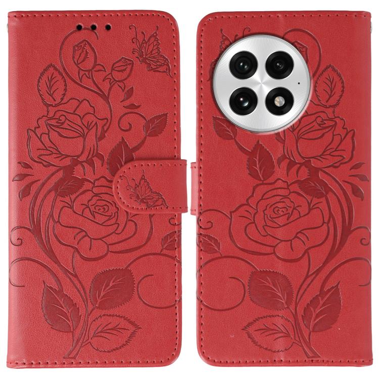 Rose Butterfly Embossed Leather Phone Case, For OnePlus Nord CE5, For OnePlus Ace 5 Pro / Ace 5, For OnePlus 13, For OnePlus Nord 4