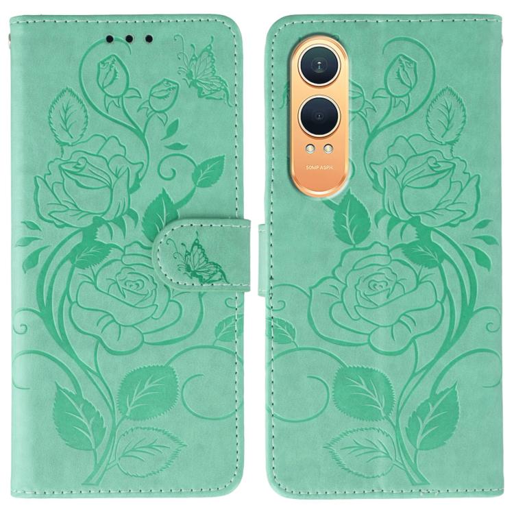 Rose Butterfly Embossed Leather Phone Case, For OnePlus Nord CE4 Lite Global, For OnePlus 12, For OnePlus Nord 3 5G / Ace 2V