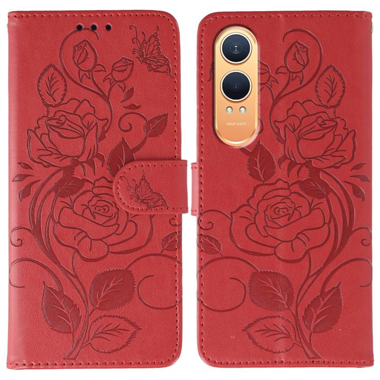 Rose Butterfly Embossed Leather Phone Case, For OnePlus Nord CE4 Lite Global, For OnePlus 12, For OnePlus Nord 3 5G / Ace 2V