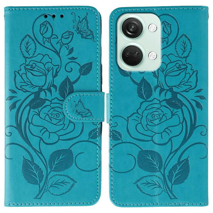 Rose Butterfly Embossed Leather Phone Case, For OnePlus Nord CE4 Lite Global, For OnePlus 12, For OnePlus Nord 3 5G / Ace 2V