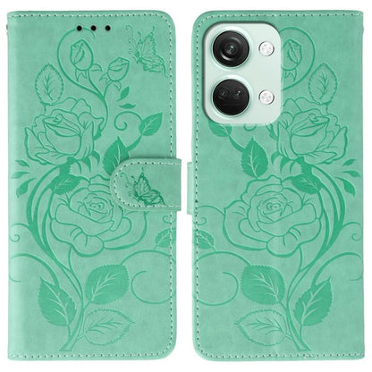 Rose Butterfly Embossed Leather Phone Case, For OnePlus Nord CE4 Lite Global, For OnePlus 12, For OnePlus Nord 3 5G / Ace 2V