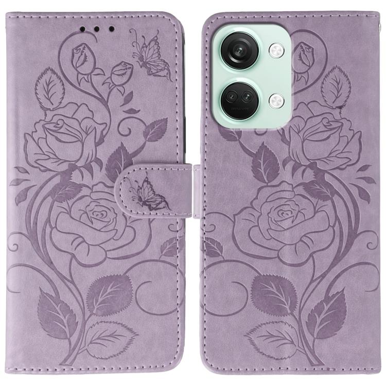 Rose Butterfly Embossed Leather Phone Case, For OnePlus Nord CE4 Lite Global, For OnePlus 12, For OnePlus Nord 3 5G / Ace 2V