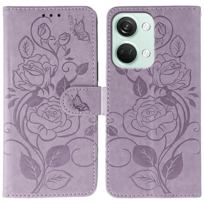 Rose Butterfly Embossed Leather Phone Case, For OnePlus Nord CE4 Lite Global, For OnePlus 12, For OnePlus Nord 3 5G / Ace 2V