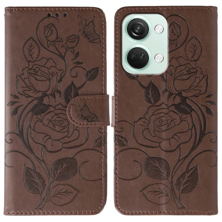 Rose Butterfly Embossed Leather Phone Case, For OnePlus Nord CE4 Lite Global, For OnePlus 12, For OnePlus Nord 3 5G / Ace 2V