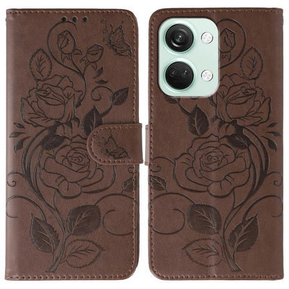 Rose Butterfly Embossed Leather Phone Case, For OnePlus Nord CE4 Lite Global, For OnePlus 12, For OnePlus Nord 3 5G / Ace 2V