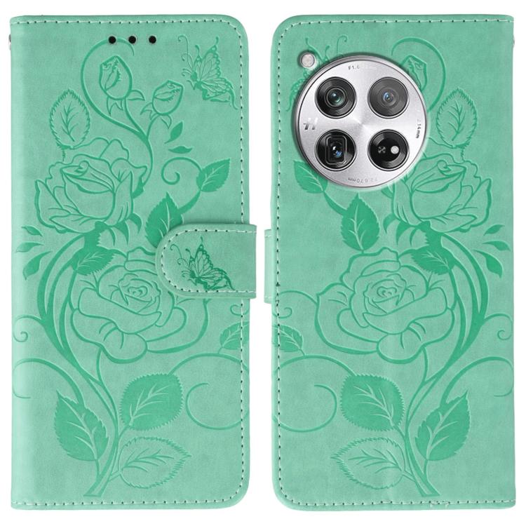 Rose Butterfly Embossed Leather Phone Case, For OnePlus Nord CE4 Lite Global, For OnePlus 12, For OnePlus Nord 3 5G / Ace 2V