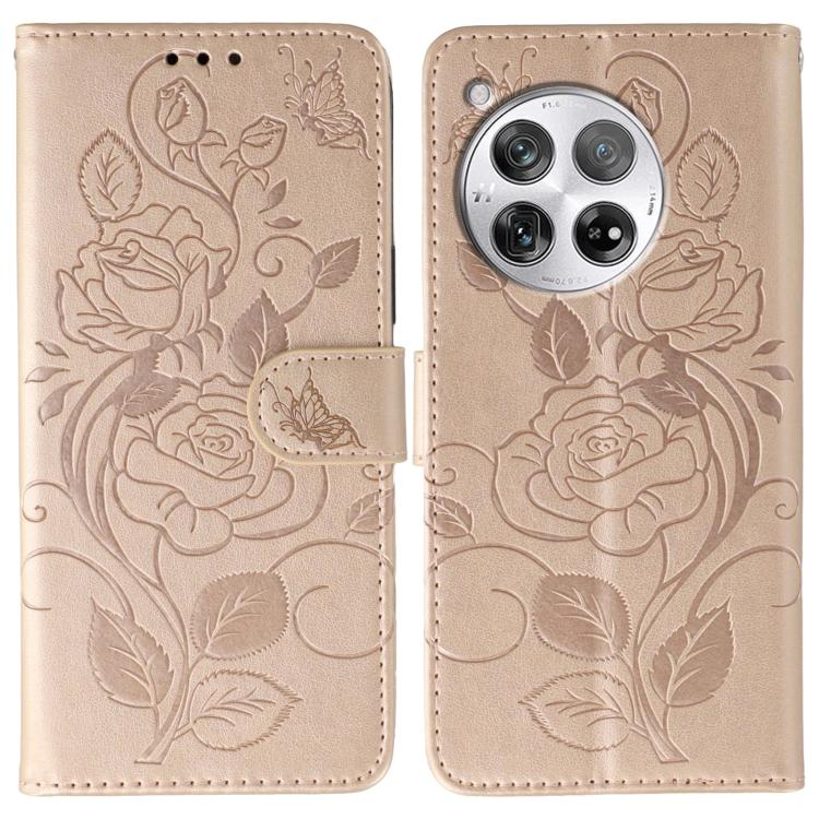 Rose Butterfly Embossed Leather Phone Case, For OnePlus Nord CE4 Lite Global, For OnePlus 12, For OnePlus Nord 3 5G / Ace 2V