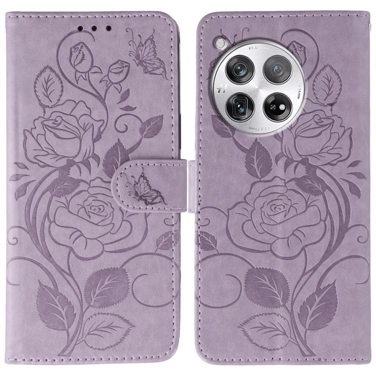 Rose Butterfly Embossed Leather Phone Case, For OnePlus Nord CE4 Lite Global, For OnePlus 12, For OnePlus Nord 3 5G / Ace 2V
