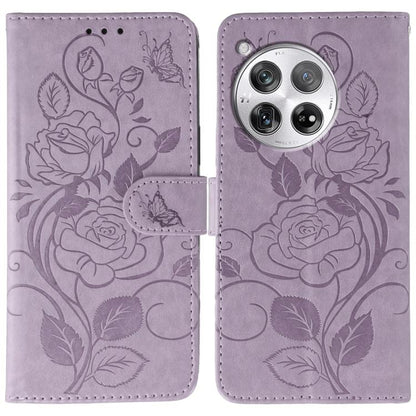 Rose Butterfly Embossed Leather Phone Case, For OnePlus Nord CE4 Lite Global, For OnePlus 12, For OnePlus Nord 3 5G / Ace 2V