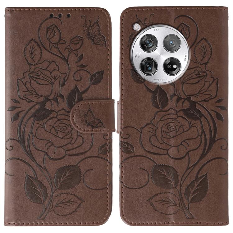 Rose Butterfly Embossed Leather Phone Case, For OnePlus Nord CE4 Lite Global, For OnePlus 12, For OnePlus Nord 3 5G / Ace 2V