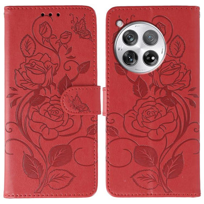 Rose Butterfly Embossed Leather Phone Case, For OnePlus Nord CE4 Lite Global, For OnePlus 12, For OnePlus Nord 3 5G / Ace 2V