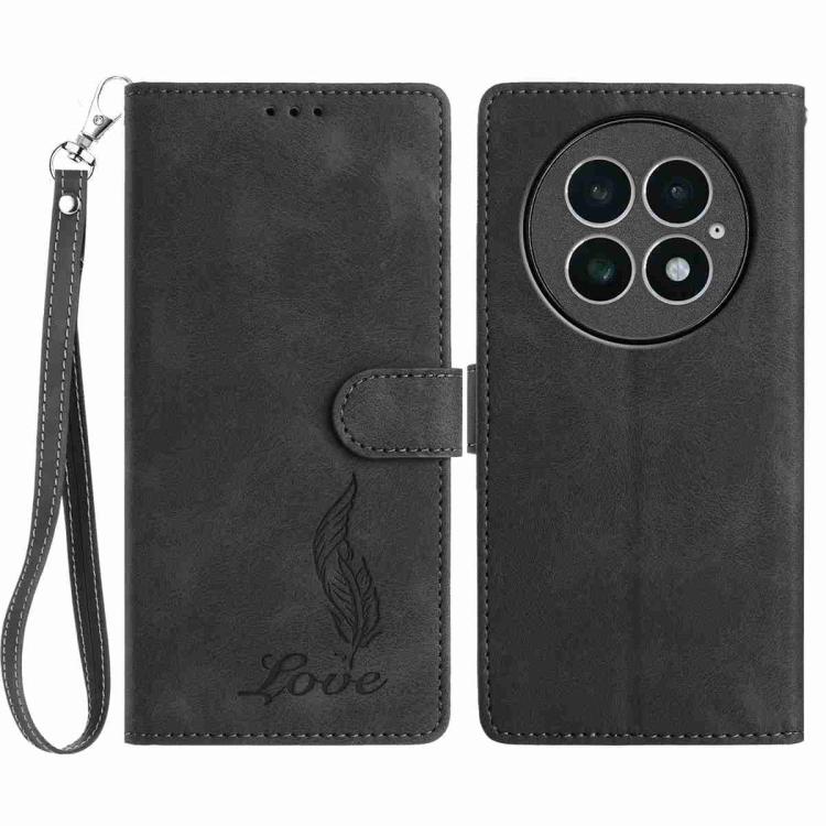 Skin Feel Embossed Feather Leather Phone Case, For OnePlus Nord CE5, For OnePlus 13